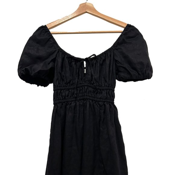 Faithfull the Brand Terina Linen Midi Dress, Black, XS - Picture 3 of 3
